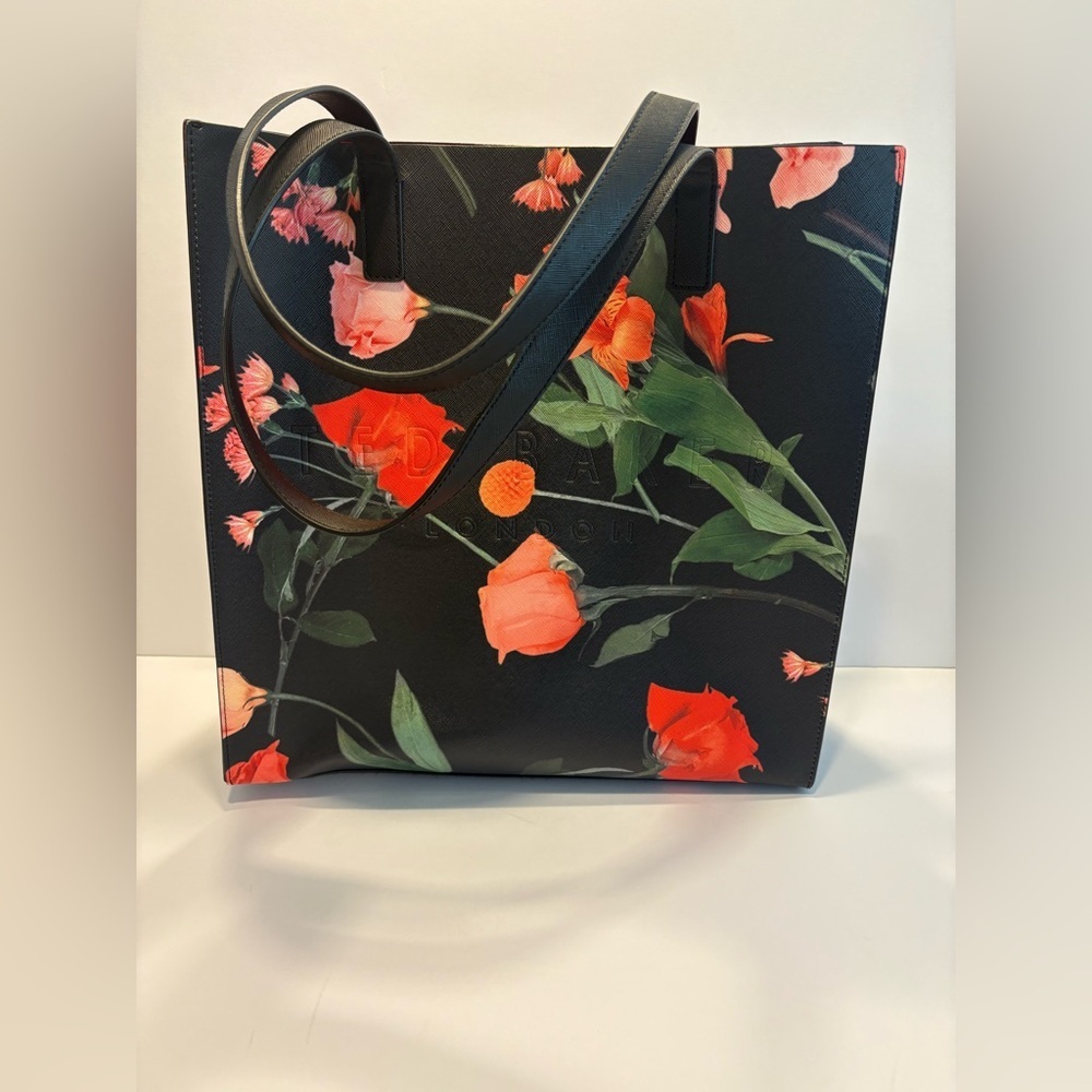 New Ted Baker Flircon Womens Floral Print Large Icon Tote bag - Faux Leather - Picture 4 of 9